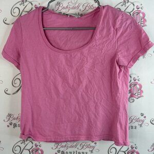 Fairweather tshirt tee cropped Casual Pink Short Sleeve Women's Tee